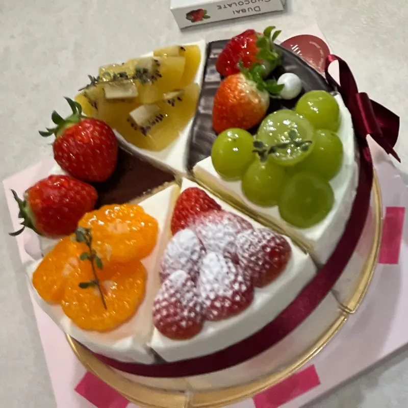 조각 케이크 모듬의 근접 샷