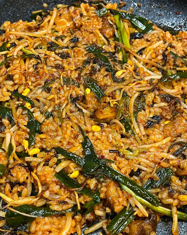 곱창 기름에 볶아 먹는 볶음밥