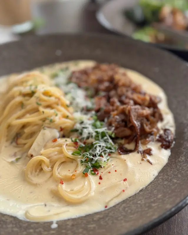 우삼겹 청양 크림 파스타