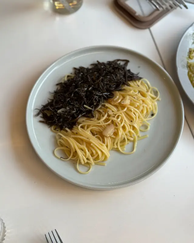 톳 명란 파스타 클로즈업