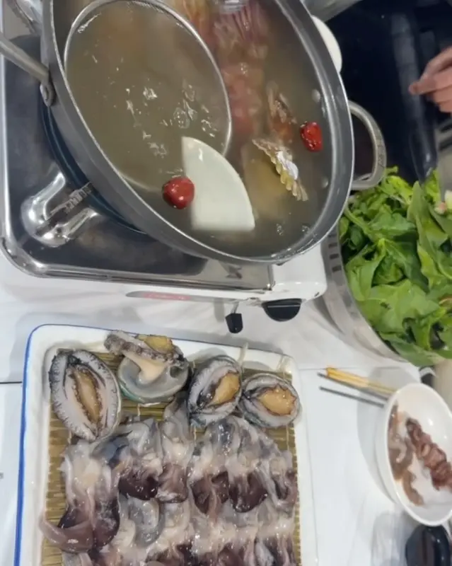 새조개 샤브샤브 재료