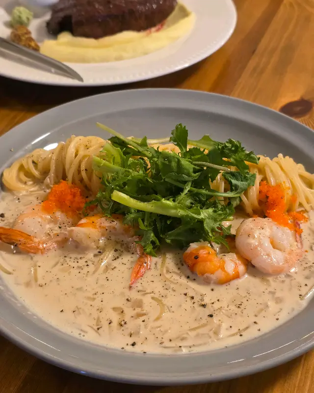 크림소스와 새우의 조화가 일품인 홍새우 파스타