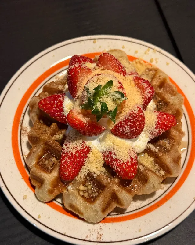 브라운 치즈 크로플