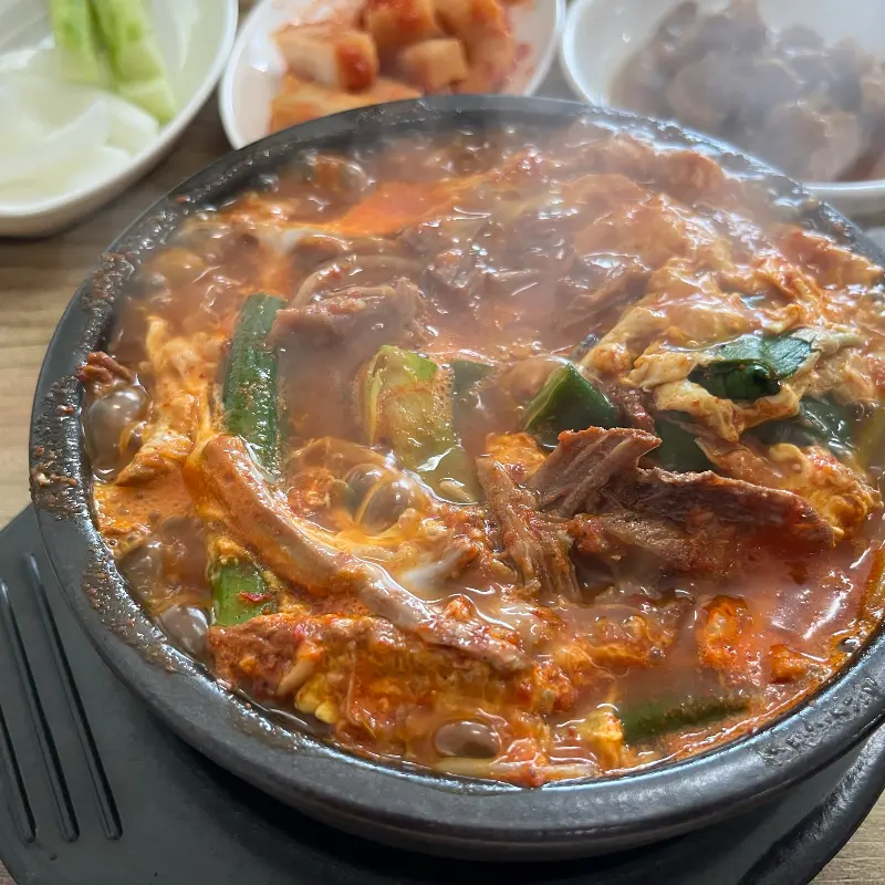 육개장 속 다양한 재료들