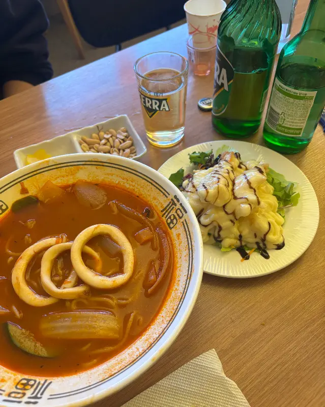 갑오징어 짬뽕과 크림새우