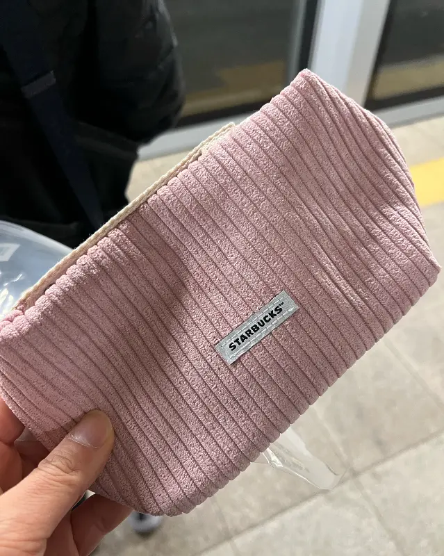 스타벅스 코듀로이 파우치