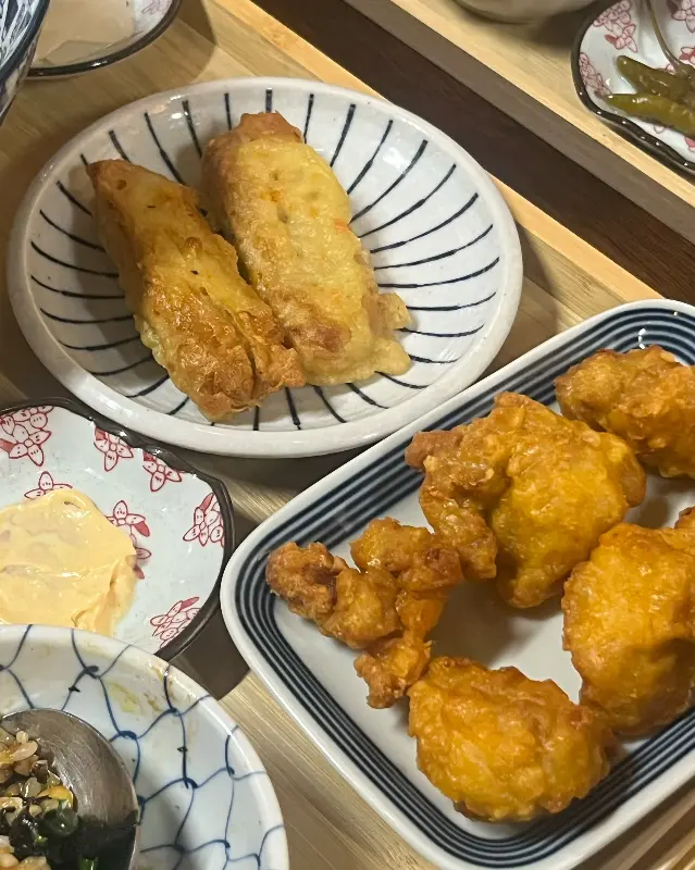 수제 어묵 튀김과 가라아게