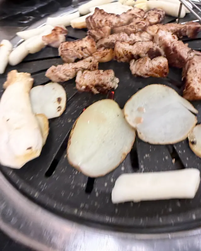 구워먹는 떡과 버섯