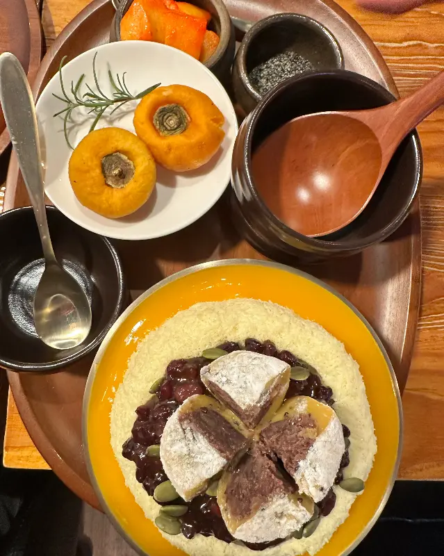 단호박 팥빙수