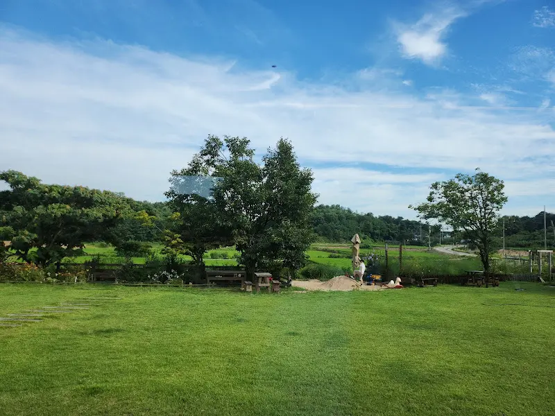 넓은 잔디밭에서 여유를 즐기는 사람들