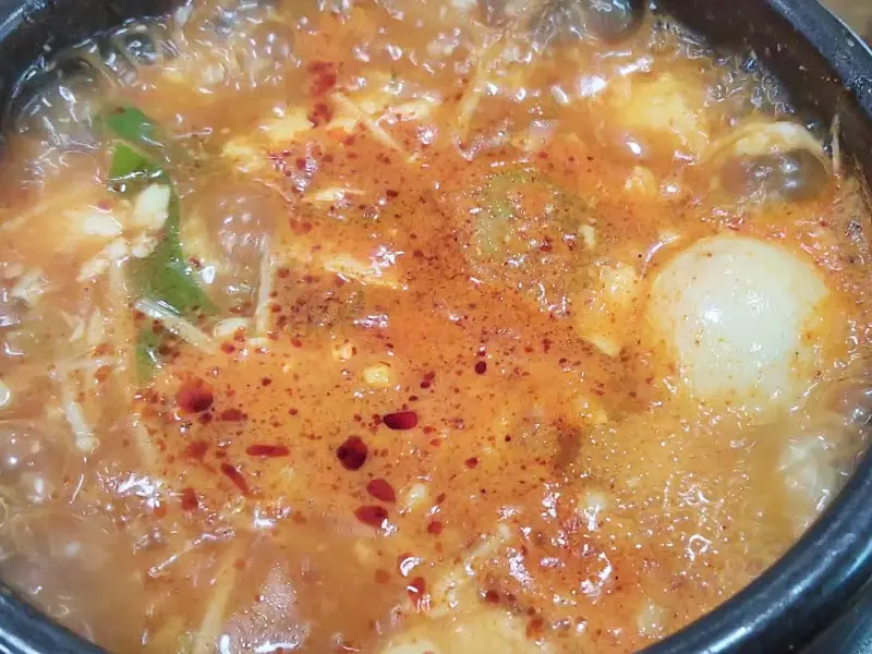 순두부 찌개 클로즈업
