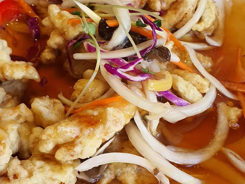 클로즈업한 탕수육