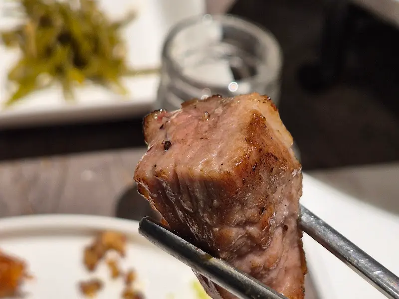 클로즈업된 삼겹살