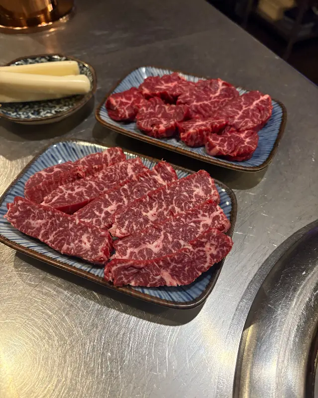 소고기의 섬세한 마블링