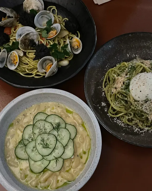 다양한 파스타 메뉴