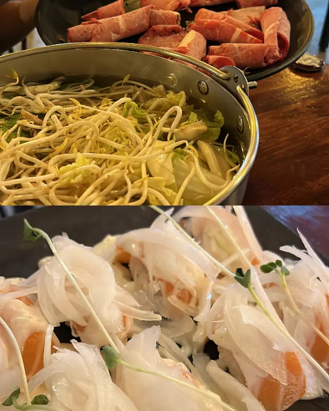 샤브샤브와 연어초밥