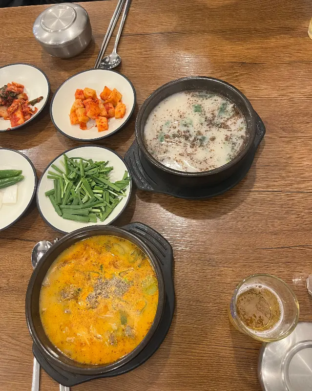 얼큰 순대국밥과 해물부추전