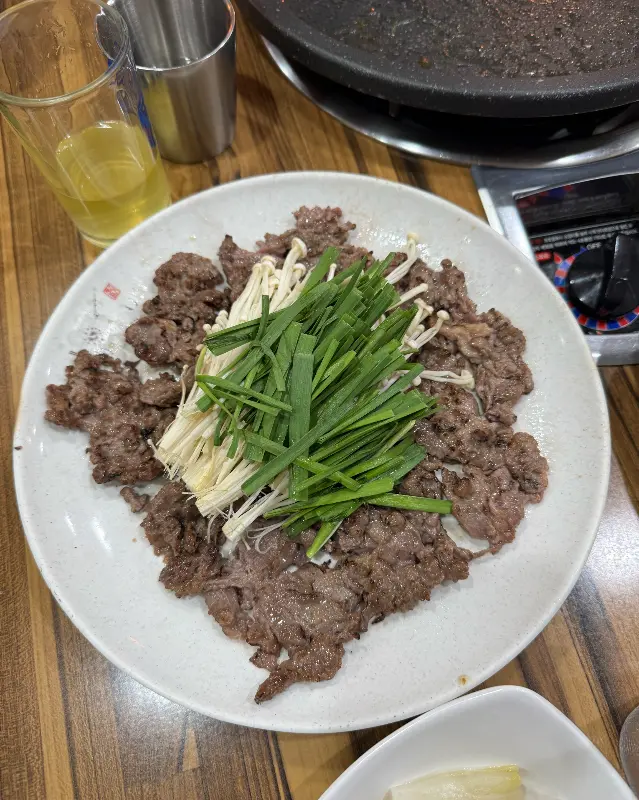 흑염소 불고기가 나오기 전 상차림