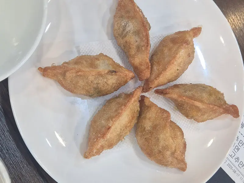 노릇노릇 바삭하게 튀겨진 튀김만두