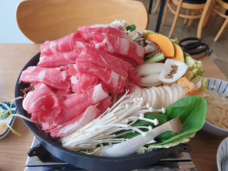 스키야키 재료 근접샷