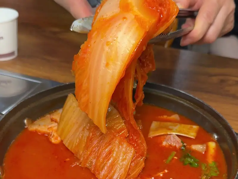 잘 익은 김치의 모습