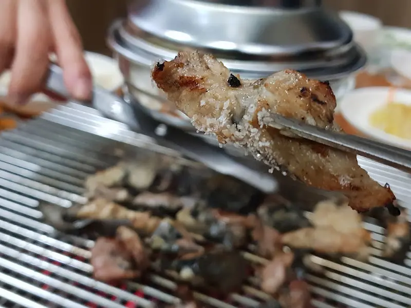 잘 익은 오골계 구이