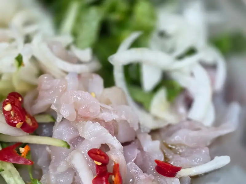 회밥에 들어간 신선한 회