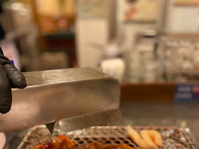 대창 굽는 모습