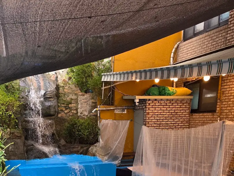 수영장에서 물놀이를 즐기는 사람들