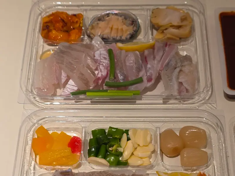 모듬회와 해산물 클로즈업