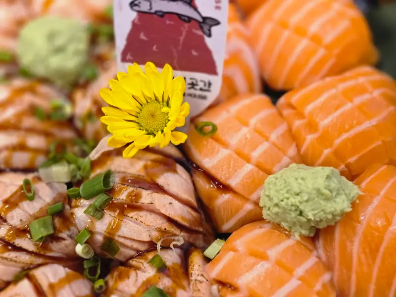 신선한 연어의 클로즈업