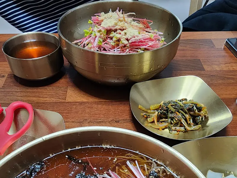 서민막국수 명란 들기름 막국수 비빔 전