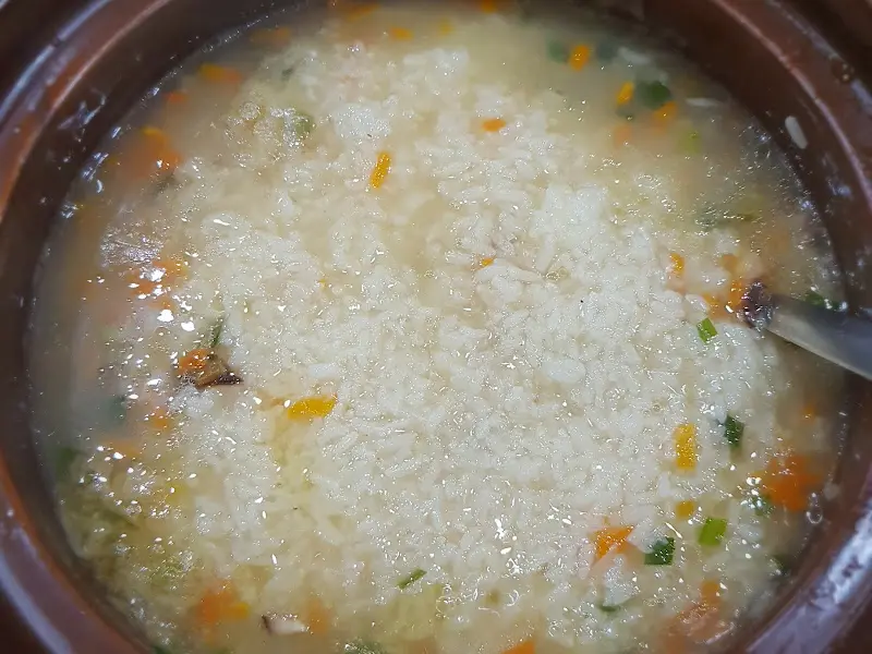 오리백숙 찹쌀 죽