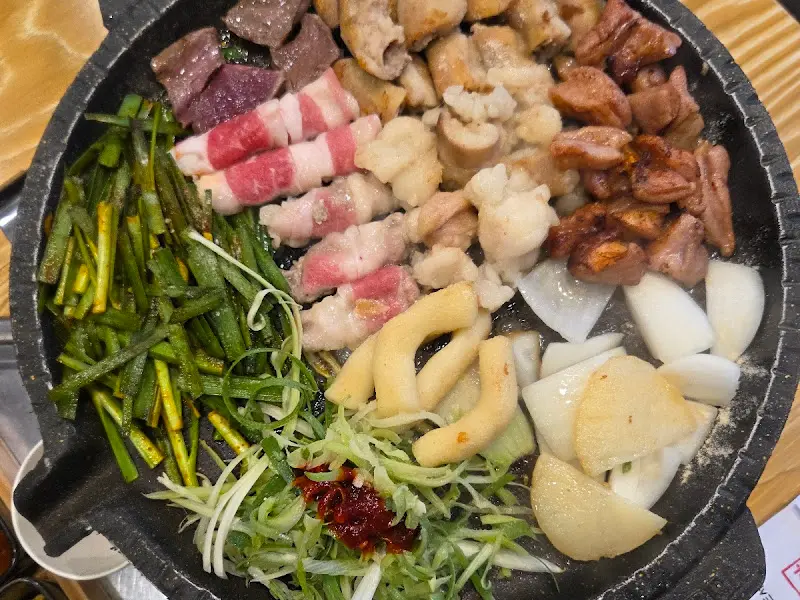 모듬 곱창 구이 항공샷