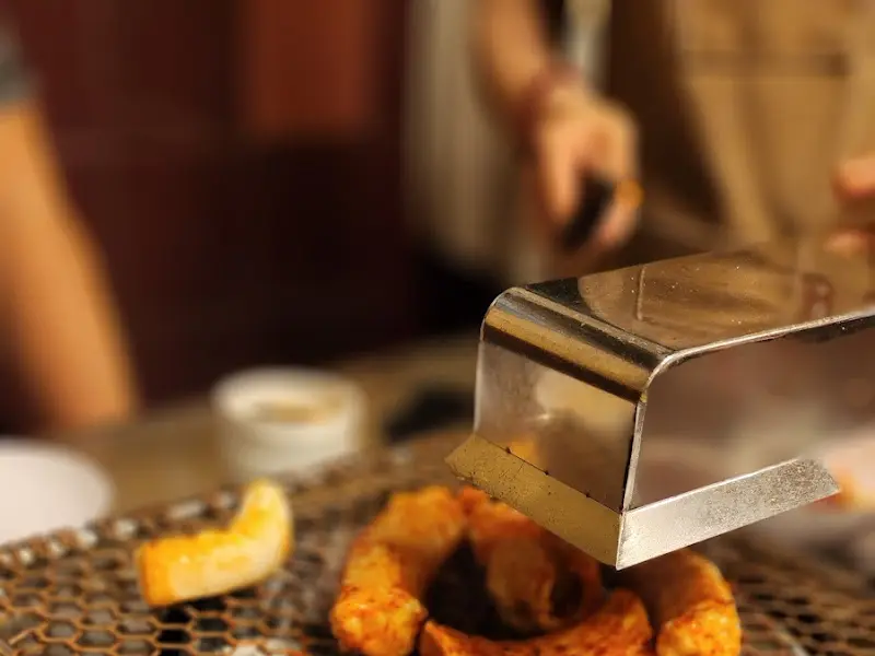 대창 굽는 모습