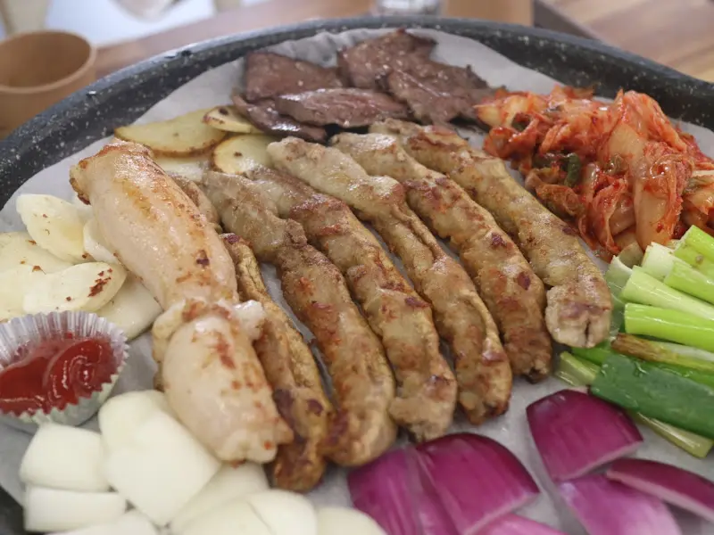 곱창 한 상 차림