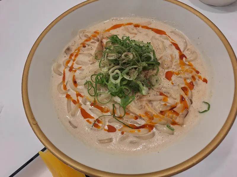 크림 우동의 클로즈업 샷