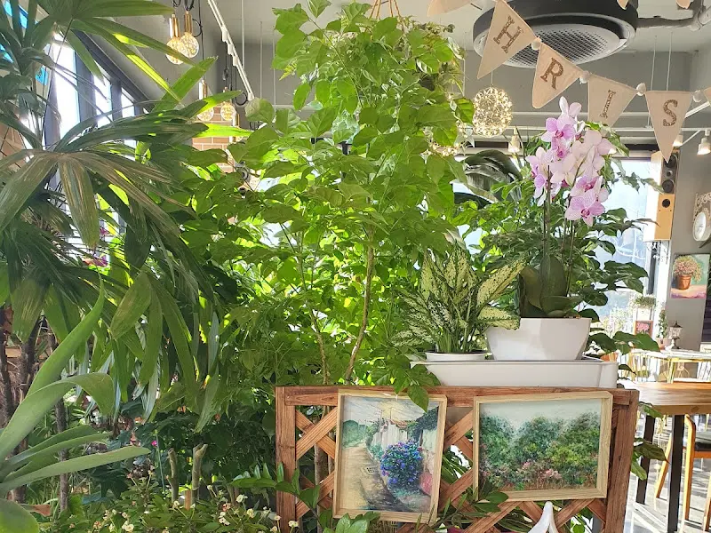 카페 내부 플라워 장식