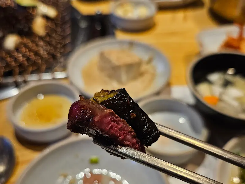 한우와 키조개, 버섯의 조화