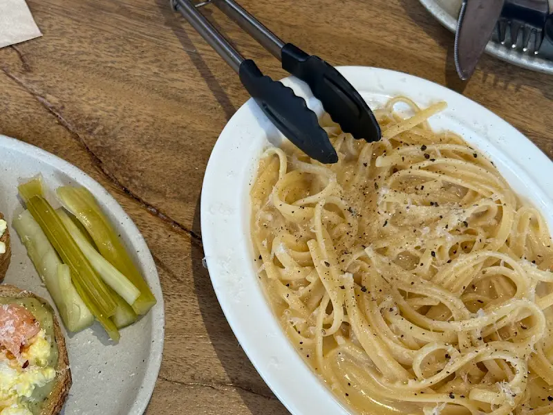 레몬 파스타 근접샷