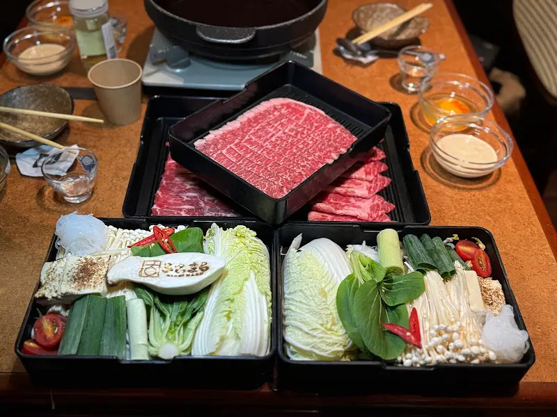 스키야키 재료 한상차림