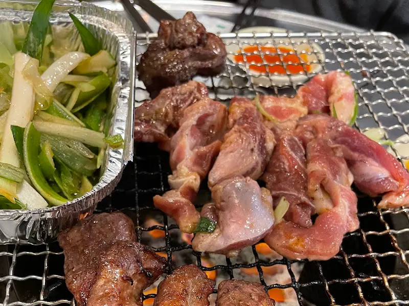 고기와 구운 대파