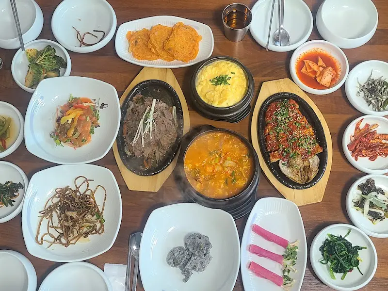 푸짐한 한상 차림 항공샷