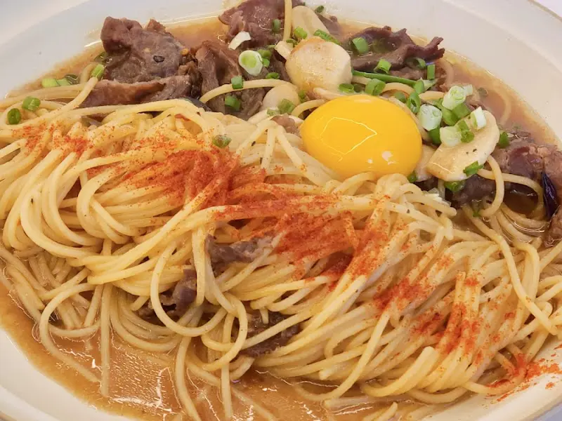 칡소 불고기 파스타 클로즈업