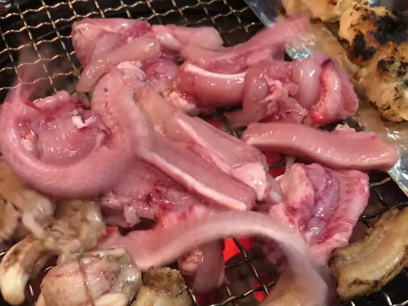 불판 위에서 익어가는 곰장어