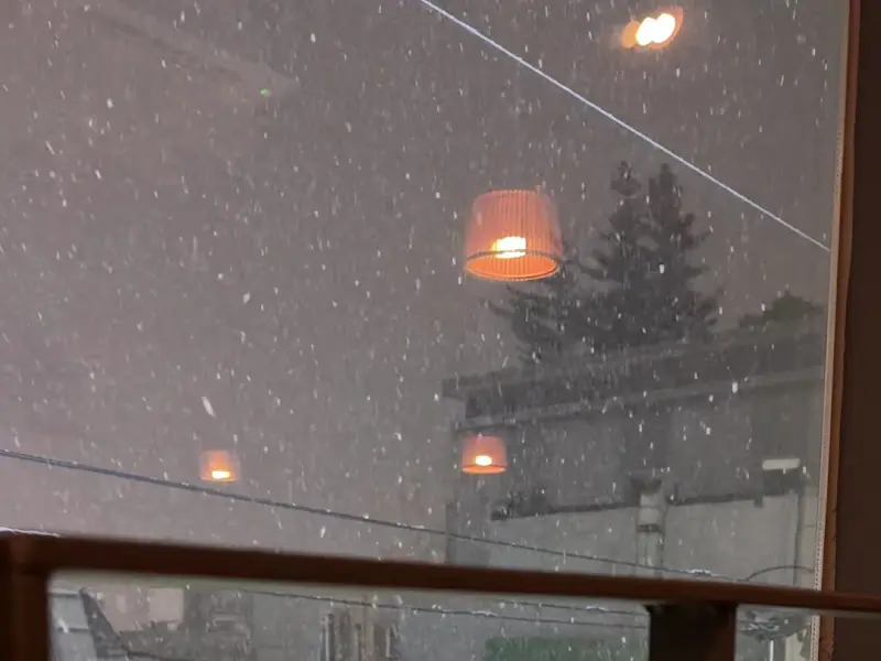눈 내리는 창밖 풍경