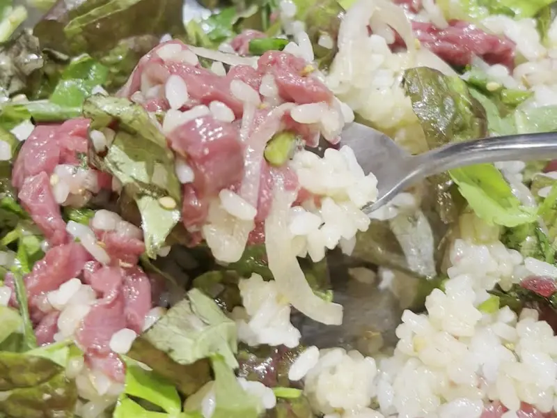 육회비빔밥의 아름다운 자태