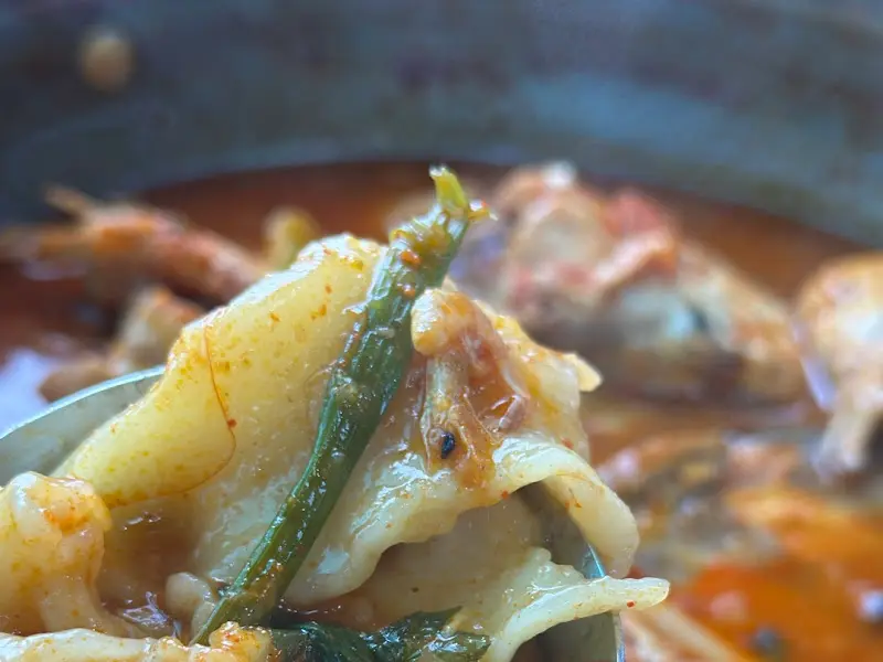 수제비 클로즈업 사진