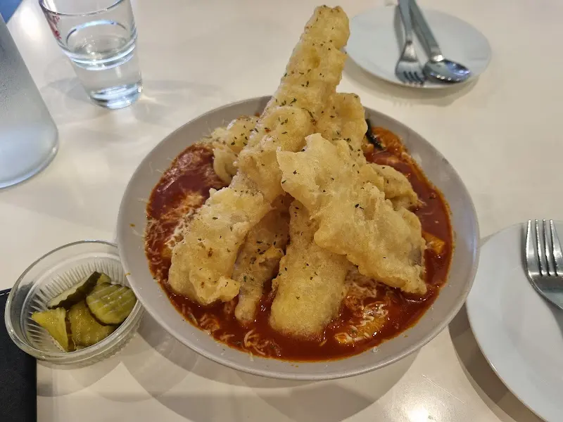 로제 떡볶이와 튀김