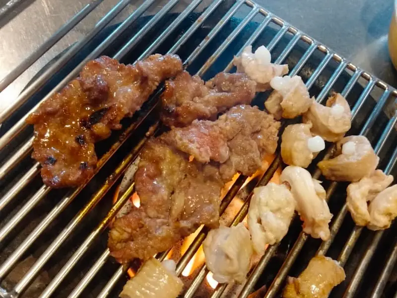 오도독구이 굽는 모습